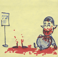 the comic panel with blank on the left and vampire on the right