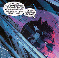 the comic panel with ninja on the left and batman on the right