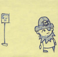 the comic panel with blank on the left and pirate on the right
