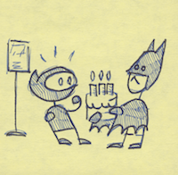 the comic panel with ninja on the left and batman on the right