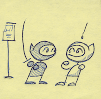 the comic panel with ninja on the left and ninja on the right