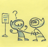 the comic panel with ninja on the left and ninja on the right