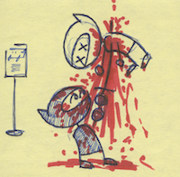 the comic panel with ninja on the left and ninja on the right