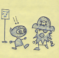 the comic panel with ninja on the left and pirate on the right